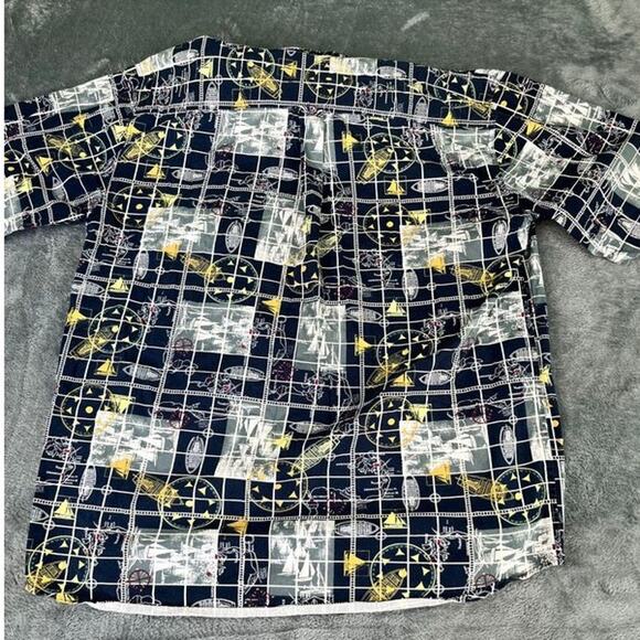 Michael Austin Rugged Wear Shirt Men’s Large Nautical Print 100% Cotton Exc - Picture 2 of 10